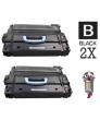 2 Pack Hewlett Packard C8543X HP43X Black High Yield Laser Toner Cartridge Premium Compatible