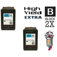 2 PACK Hewlett Packard HP67XXL Black High Yield Inkjet Cartridge Remanufactured