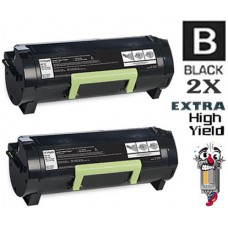 2 PACK Lexmark 50F1U00 Extra High Yield Toner Cartridges Premium Compatible