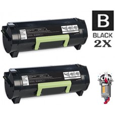 2 PACK Lexmark 60F1000 Toner Cartridges Premium Compatible