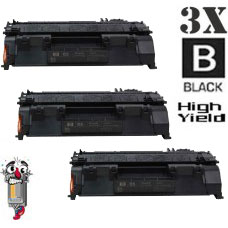 3 PACK Hewlett Packard CE505X HP05X High Yield combo Laser Toner Cartridges Premium Compatible