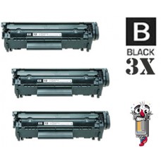 3 PACK Hewlett Packard Q2612A HP12A combo Laser Toner Cartridges Premium Compatible