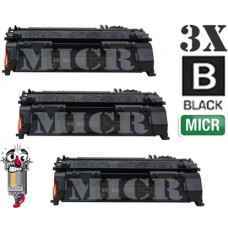 3 PACK Hewlett Packard CE505AM HP05AM MICR Black combo Laser Toner Cartridge Premium Compatible