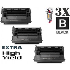 3 PACK Hewlett Packard HP37Y CF237Y Extra High Yield combo Laser Toner Cartridge Premium Compatible