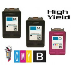 3 PACK Hewlett Packard HP67XL Black High Yield Inkjet Cartridge Remanufactured