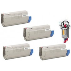 4 PACK Genuine OKI 449473 Series combo Laser Toner Cartridge