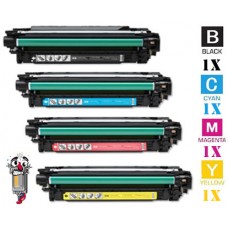 4 PACK Hewlett Packard CE250X CE251A combo Laser Toner Cartridges Premium Compatible