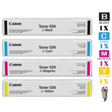 4 PACK Genuine Canon 034 Combo Laser Toner Cartridges