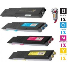 4 PACK Dell W8D60 1M4KP XKGFP MD8G4 331-84 combo Laser Toner Cartridges Premium Compatible