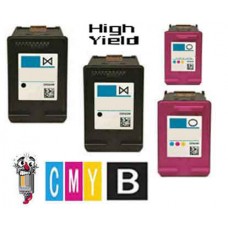 4 PACK Hewlett Packard HP61XL High Yield combo Ink Cartridges Remanufactured