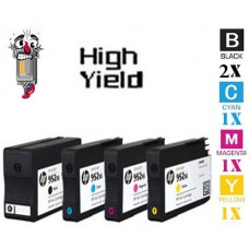 4 PACK Hewlett Packard HP952XL High Yield combo Ink Cartridges Remanufactured