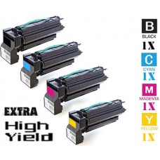 4 PACK Lexmark C7722 Extra High Yield Toner Cartridges Premium Compatible