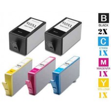 5 PACK Hewlett Packard HP910XL High Yield combo Ink Cartridges Remanufactured