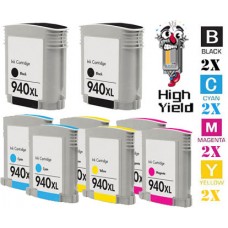 8 PACK Hewlett Packard HP940XL High Yield combo Ink Cartridges Remanufactured