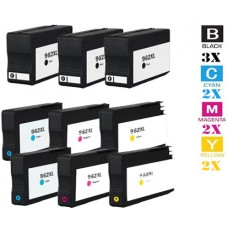 9 PACK Hewlett Packard HP962XL High Yield Combo Ink Cartridge Remanufactured