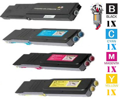 4 Piece Bulk Set Dell W8D60 1M4KP XKGFP MD8G4 331-84 combo Laser Toner Cartridges