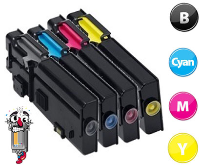 4 Piece Bulk Set Dell RD80W 488NH VXCWK YR3W3 combo Laser Toner Cartridges