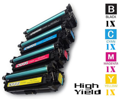 4 Piece Bulk Set Hewlett Packard HP649X HP647A combo Laser Toner Cartridges